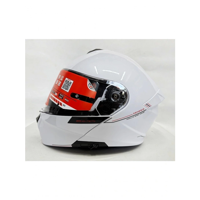 MT Kask mt Genesis Sv A0 Çene Açılır Kask Parlak Beyaz