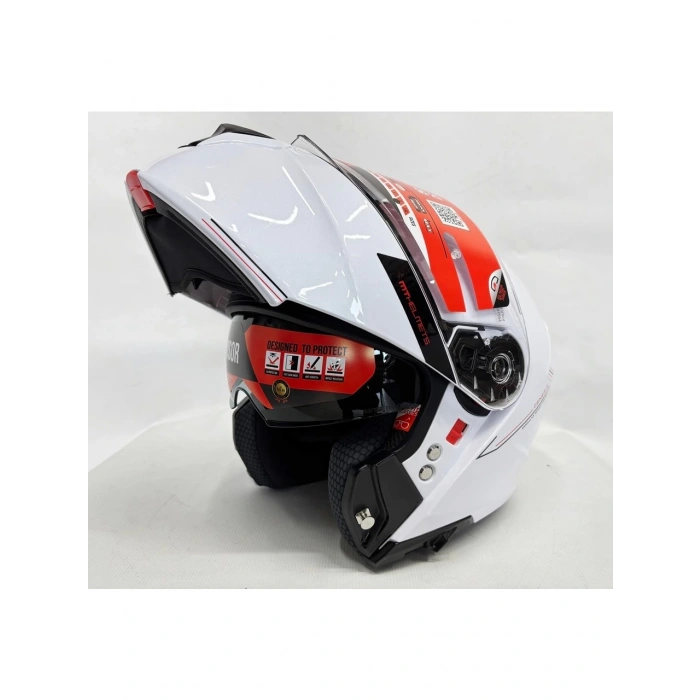 MT Kask mt Genesis Sv A0 Çene Açılır Kask Parlak Beyaz