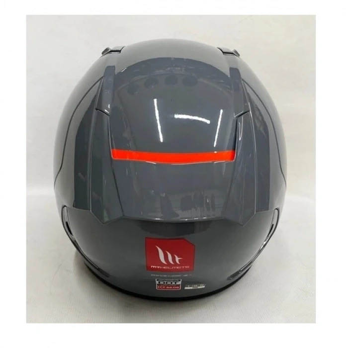 MT Kask mt Revenge 2 Parlak Gri A12 Şeffaf Vizörlü V14B