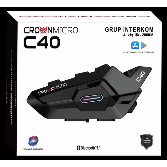 Crown Micro C40 Bluetooth Intercom Kulaklık Seti