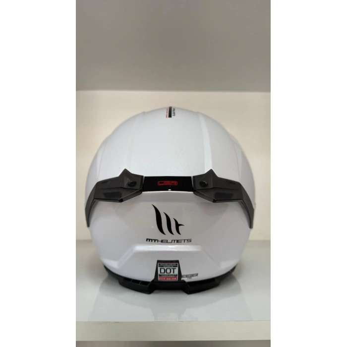 KASK MT ATOM 2 A11 ÇENE AÇILIR PARLAK BEYAZ