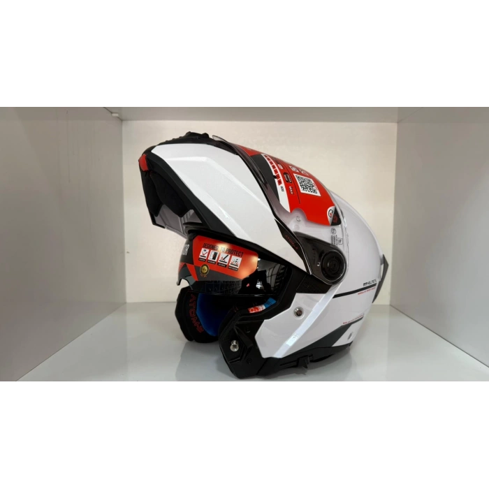 KASK MT ATOM 2 A11 ÇENE AÇILIR PARLAK BEYAZ