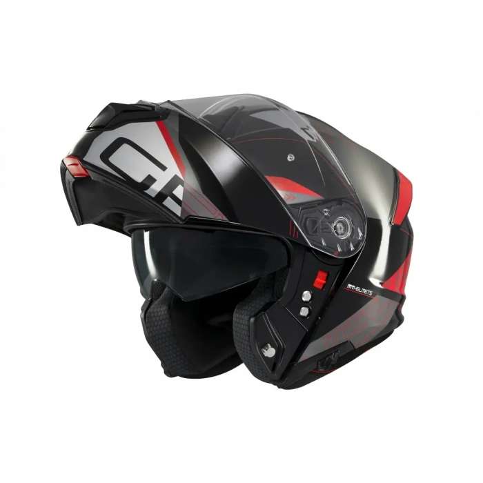 KASK MT GENESİS SV ATEMPO B15 ÇENE AÇILIR PARLAK KIR/BEYAZ