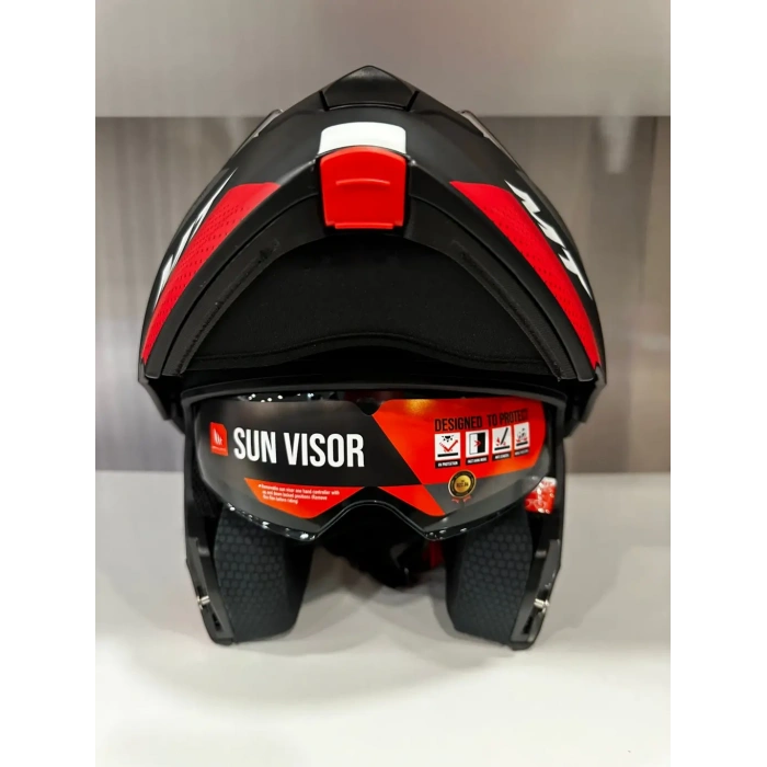 KASK MT GENESİS SV CAVE A5 ÇENE AÇILIR MAT SİYAH/KIRMIZI