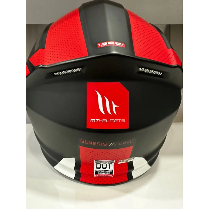 KASK MT GENESİS SV CAVE A5 ÇENE AÇILIR MAT SİYAH/KIRMIZI