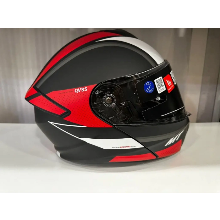 KASK MT GENESİS SV CAVE A5 ÇENE AÇILIR MAT SİYAH/KIRMIZI