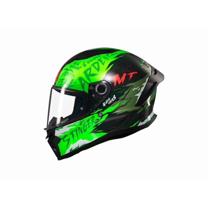 KASK MT STINGER ARDENT C6 PARLAK SİYAH/YEŞİL