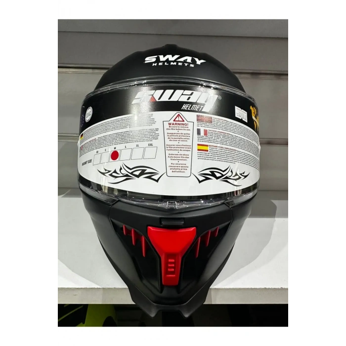 KASK SWAY SW-865 MAT SİYAH GÜNEŞ GÖZLÜKLÜ