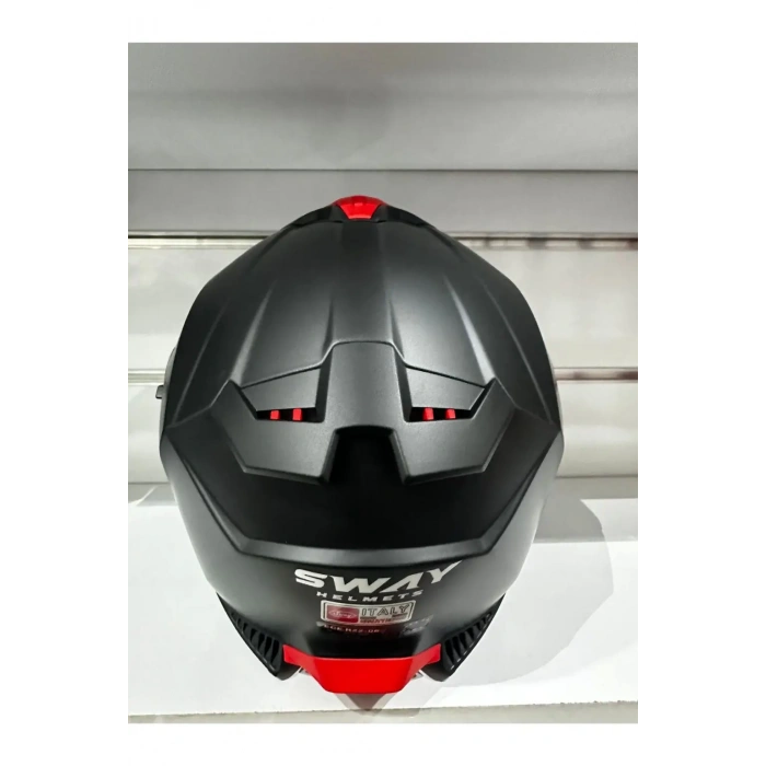 KASK SWAY SW-865 MAT SİYAH GÜNEŞ GÖZLÜKLÜ
