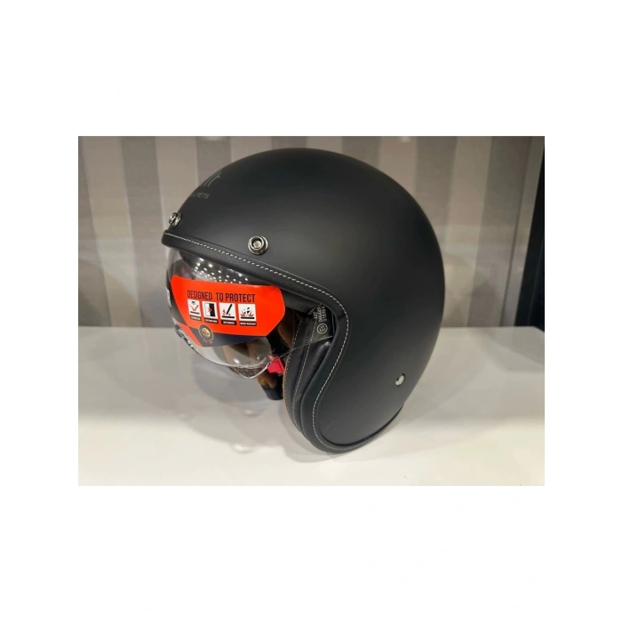 Mt Helmets Kask mt Lemans 2 Sv Mat Siyah Şeffaf Vizörlü
