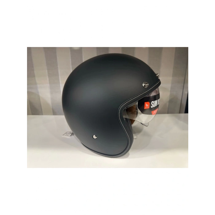 Mt Helmets Kask mt Lemans 2 Sv Mat Siyah Şeffaf Vizörlü