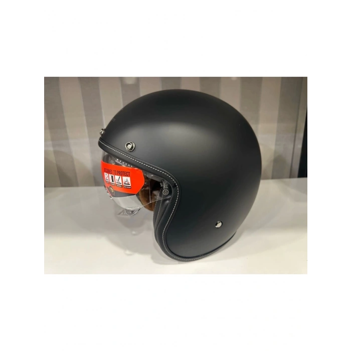 Mt Helmets Kask mt Lemans 2 Sv Mat Siyah Şeffaf Vizörlü