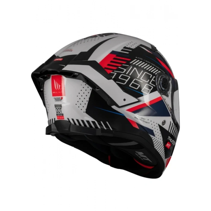 Mt Helmets Kask mt Thunder 4 Sv Luminence A7 Beyaz/mavi/kırmızı
