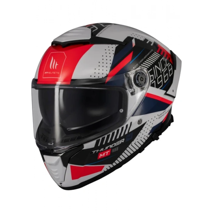 Mt Helmets Kask mt Thunder 4 Sv Luminence A7 Beyaz/mavi/kırmızı