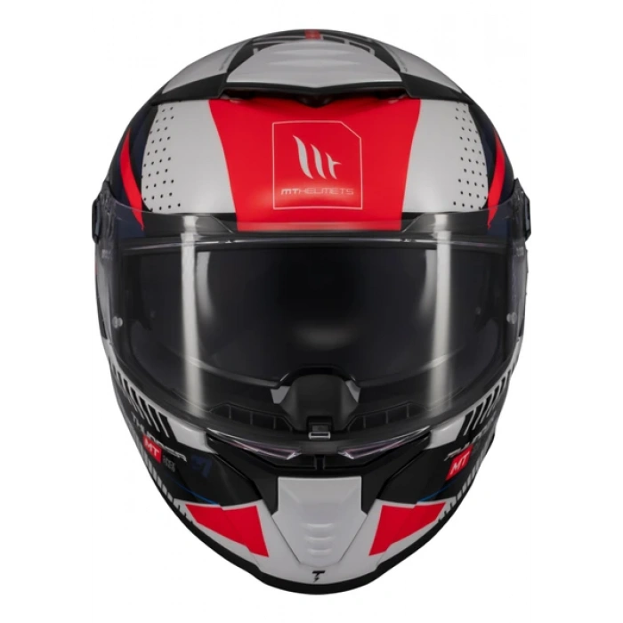 Mt Helmets Kask mt Thunder 4 Sv Luminence A7 Beyaz/mavi/kırmızı