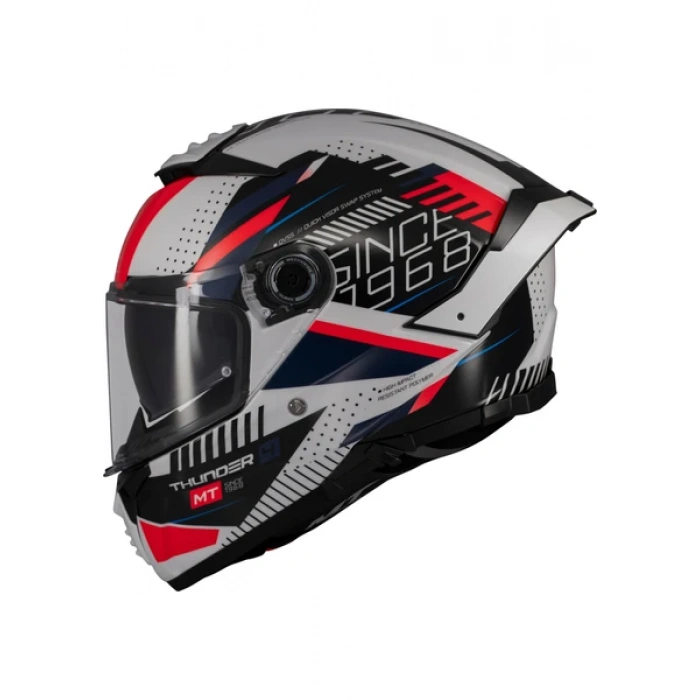 Mt Helmets Kask mt Thunder 4 Sv Luminence A7 Beyaz/mavi/kırmızı