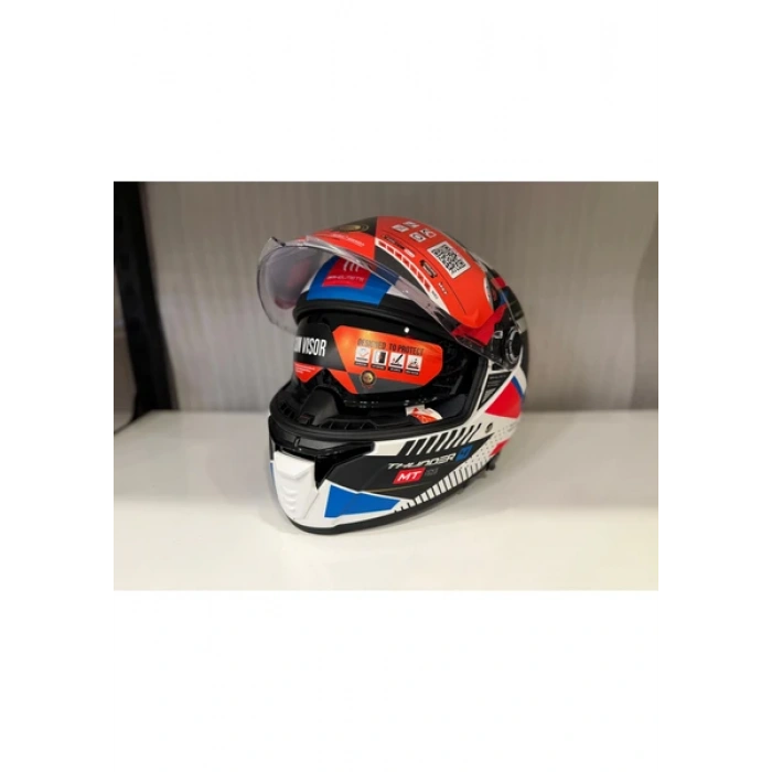 Mt Helmets Kask mt Thunder 4 Sv Luminence A7 Mat Beyaz/mavi