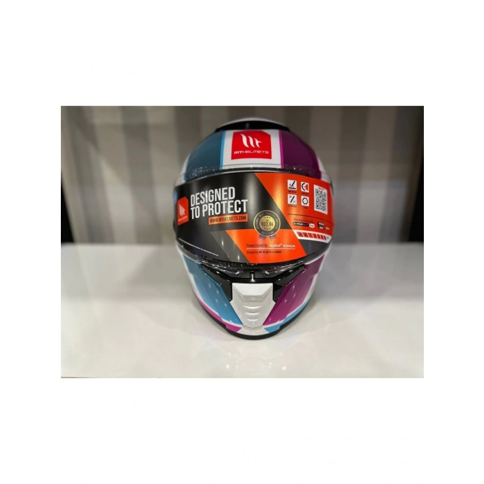 Mt Helmets Kask Mt Thunder 4 Sv Tears C8 Parlak Inci Beyaz/Pembe
