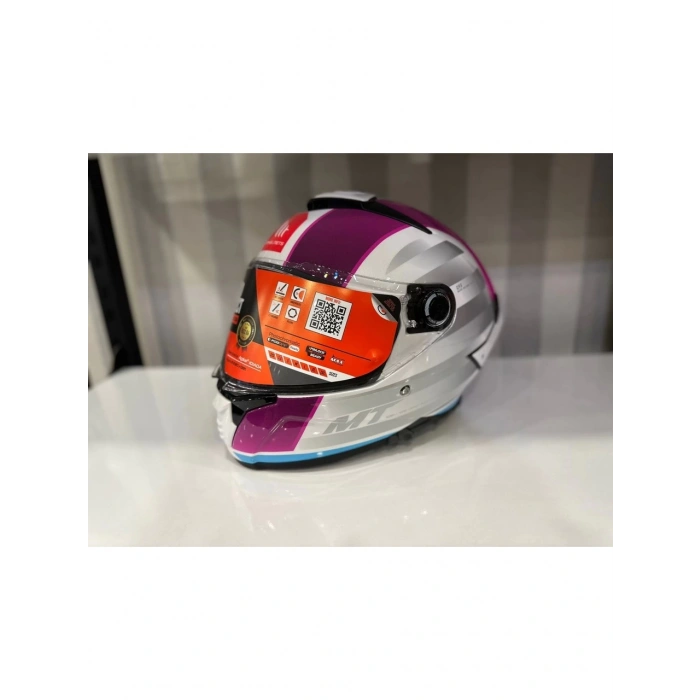 Mt Helmets Kask Mt Thunder 4 Sv Tears C8 Parlak Inci Beyaz/Pembe