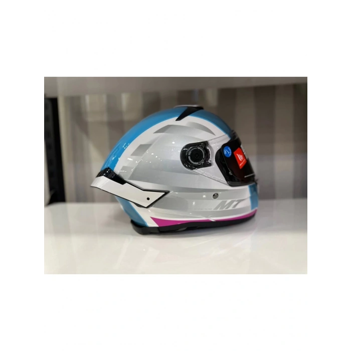 Mt Helmets Kask Mt Thunder 4 Sv Tears C8 Parlak Inci Beyaz/Pembe