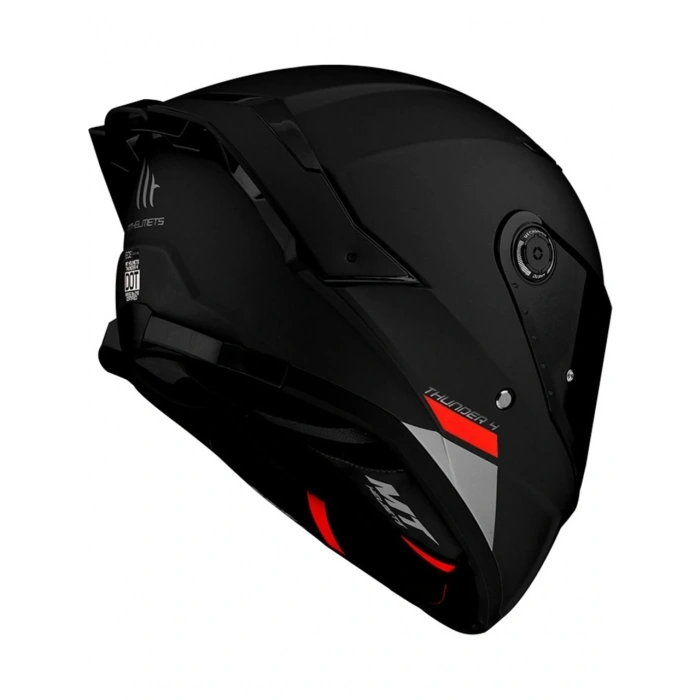 Mt Helmets Kask Thunder 4 Sv Solıd A1 Matt Black Şeffaf Vizör