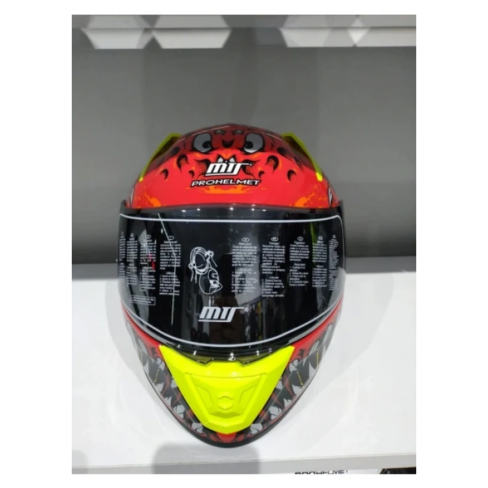 MTS Kask Mts Pro 801 Demon Güneş Gözlüklü Kırmız/sarı
