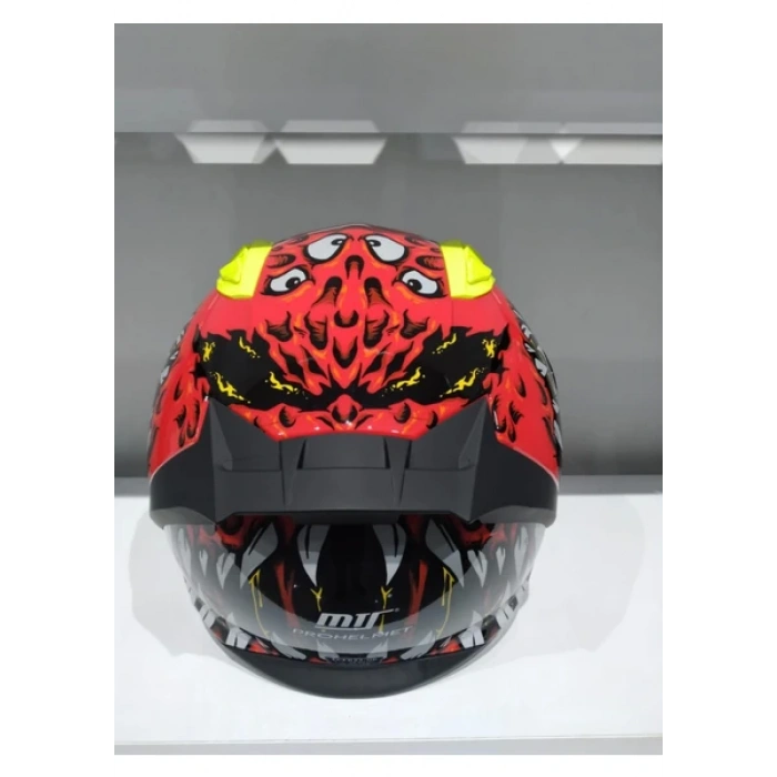 MTS Kask Mts Pro 801 Demon Güneş Gözlüklü Kırmız/sarı