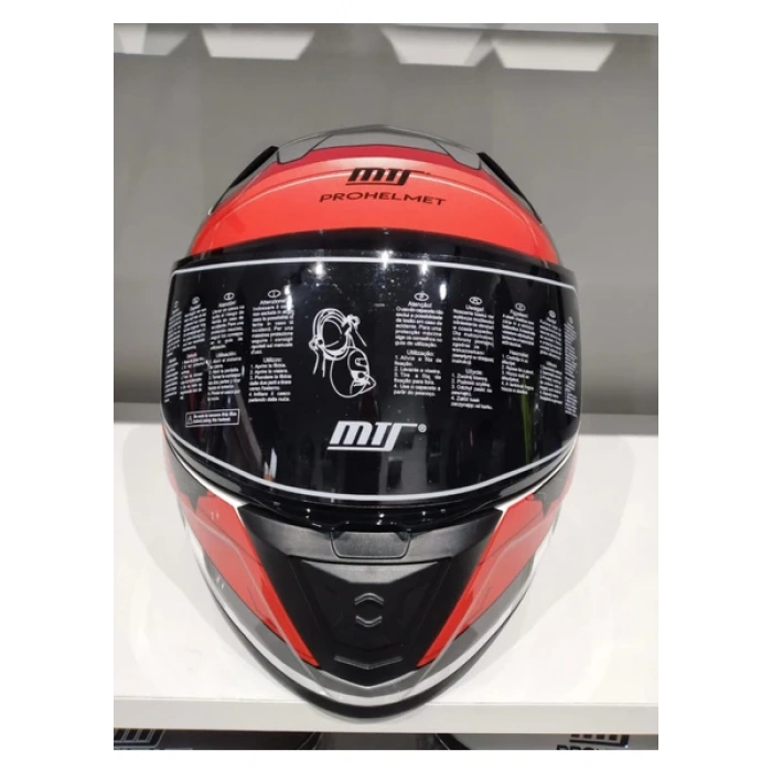 MTS Kask Mts Pro 801 War Güneş Gözlüklü Mat Gri/kırmızı