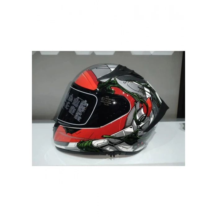 MTS Kask Mts Pro 801 War Güneş Gözlüklü Mat Gri/kırmızı