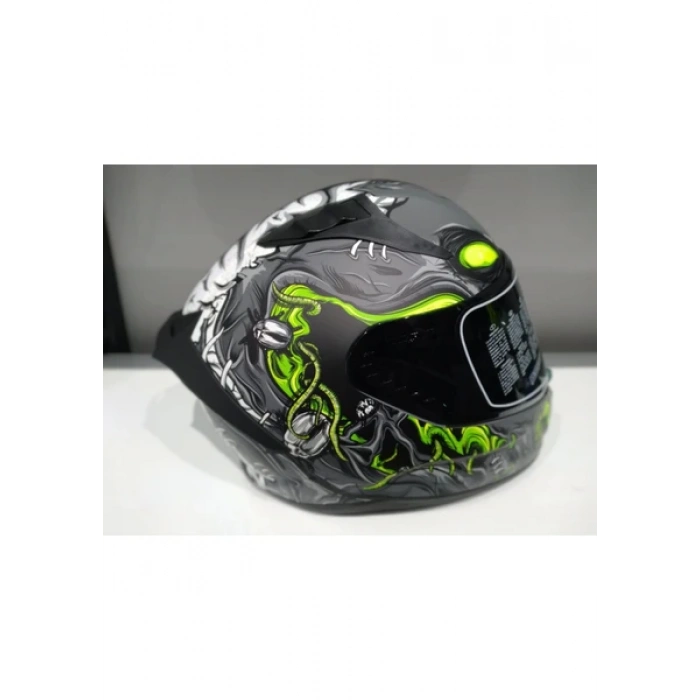 MTS Kask Mts Pro 801 Zombi Güneş Gözlüklü Grey/whıte/yellow