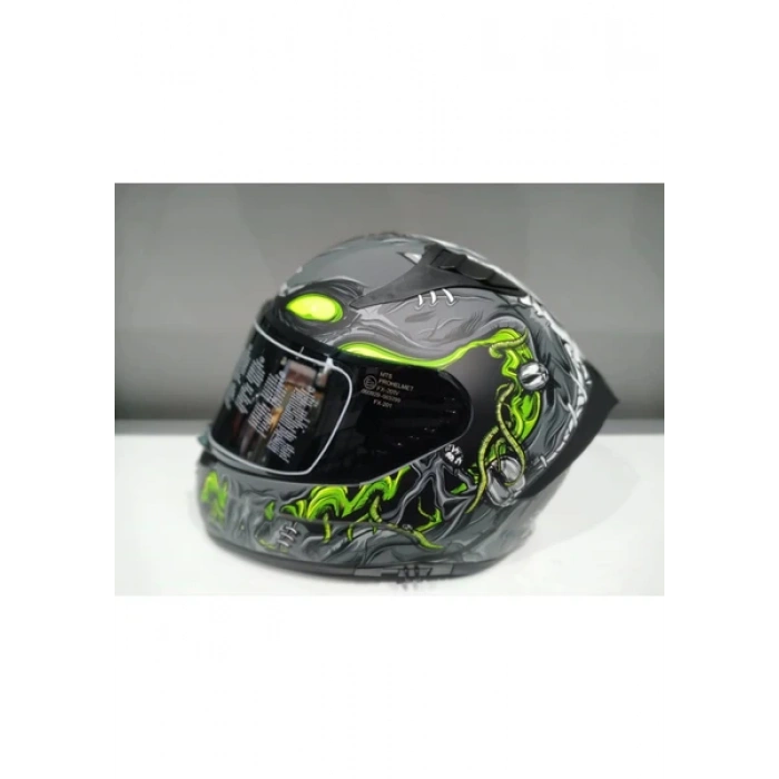 MTS Kask Mts Pro 801 Zombi Güneş Gözlüklü Grey/whıte/yellow