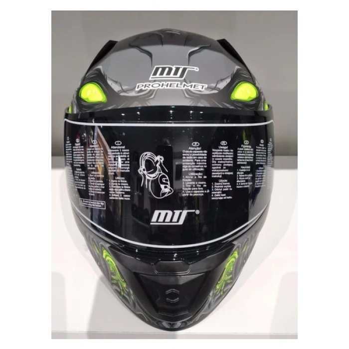 MTS Kask Mts Pro 801 Zombi Güneş Gözlüklü Grey/whıte/yellow