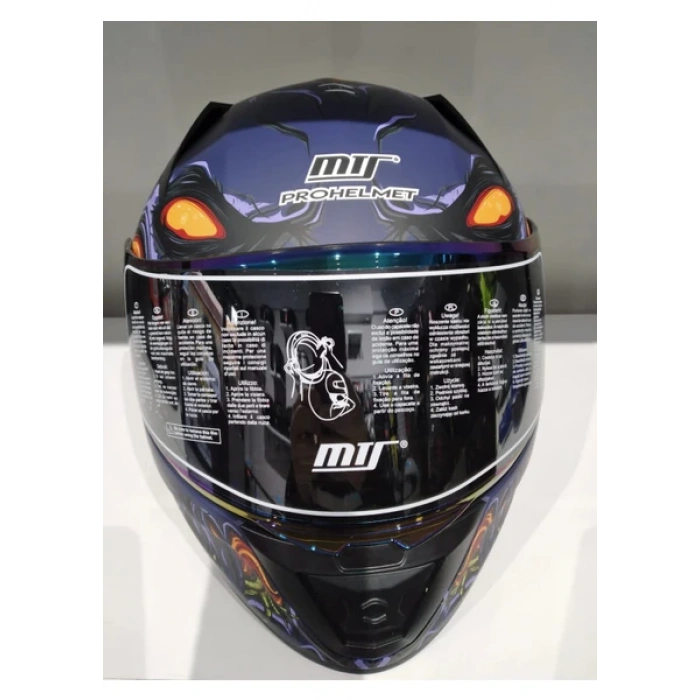 MTS Kask Mts Pro 801 Zombi Güneş Gözlüklü Orange/blue