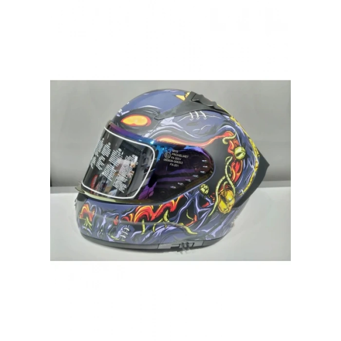 MTS Kask Mts Pro 801 Zombi Güneş Gözlüklü Orange/blue