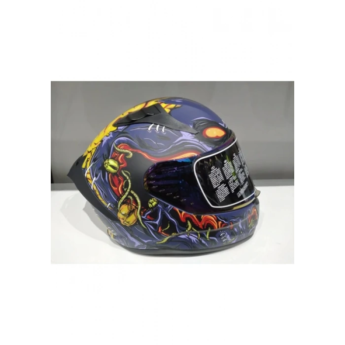 MTS Kask Mts Pro 801 Zombi Güneş Gözlüklü Orange/blue