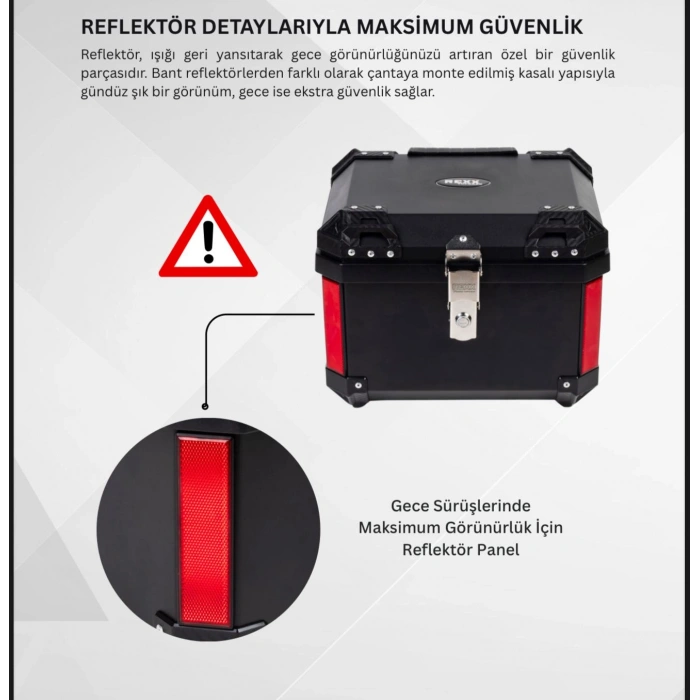 REXX 45 LİTRE ABS MOTOSİKLET ARKA ÇANTA - SİYAH
