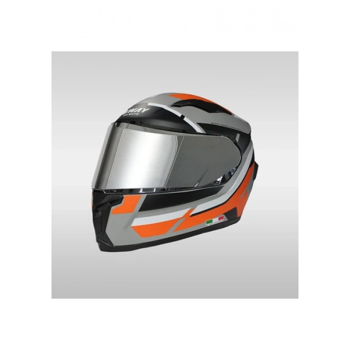 Sway 820 Aıx Orange Full Face Kask Kapalı Motosiklet Kask