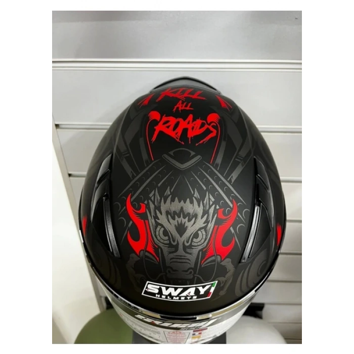 Sway Kask 816 Xamurai Mat Siyah/gri Full Face