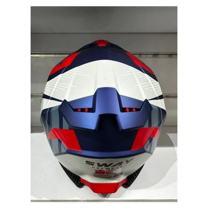 Sway Kask SW-865 St Blue/red Güneş Gözlüklü