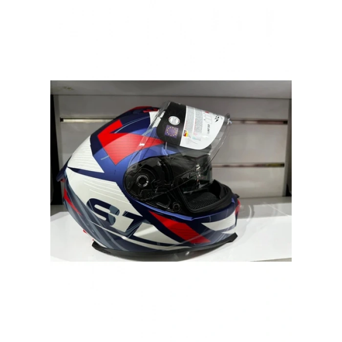 Sway Kask SW-865 St Blue/red Güneş Gözlüklü