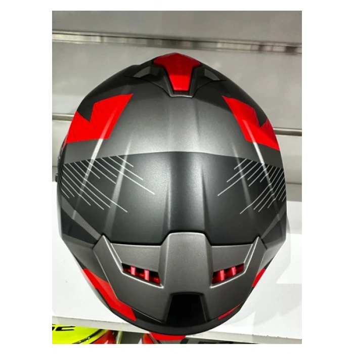 Sway Kask SW-865 St Titanyum/red/black Güneş Gözlüklü