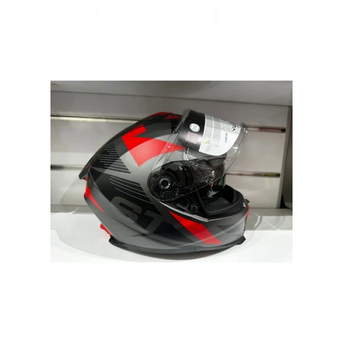 Sway Kask SW-865 St Titanyum/red/black Güneş Gözlüklü