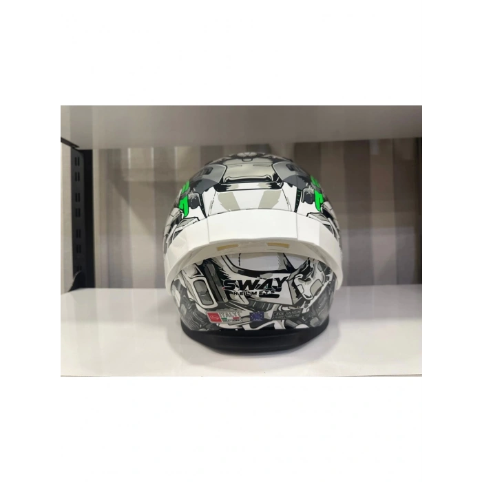 Sway Kask Sway Sw 850 Whıte/green Full Face