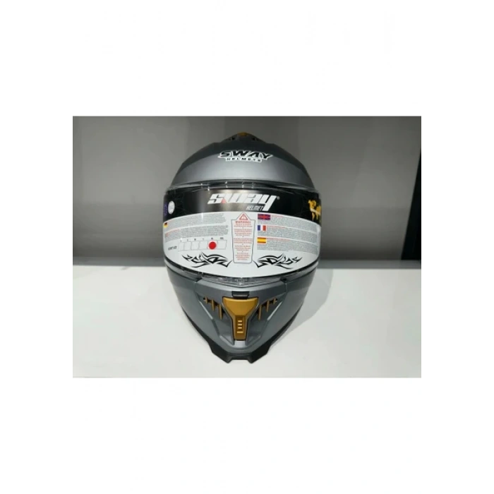 Sway Kask Sway SW-865 Mat Gri Güneş Gözlüklü