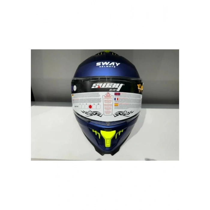 Sway Kask Sway SW-865 Mat Mavi Güneş Gözlüklü