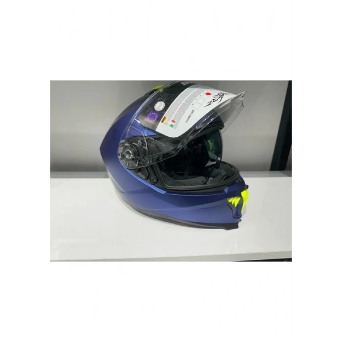 Sway Kask Sway SW-865 Mat Mavi Güneş Gözlüklü