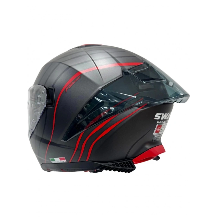 Sway Kask Sway Sw 865 Space Black Red Güneş Gözlüklü