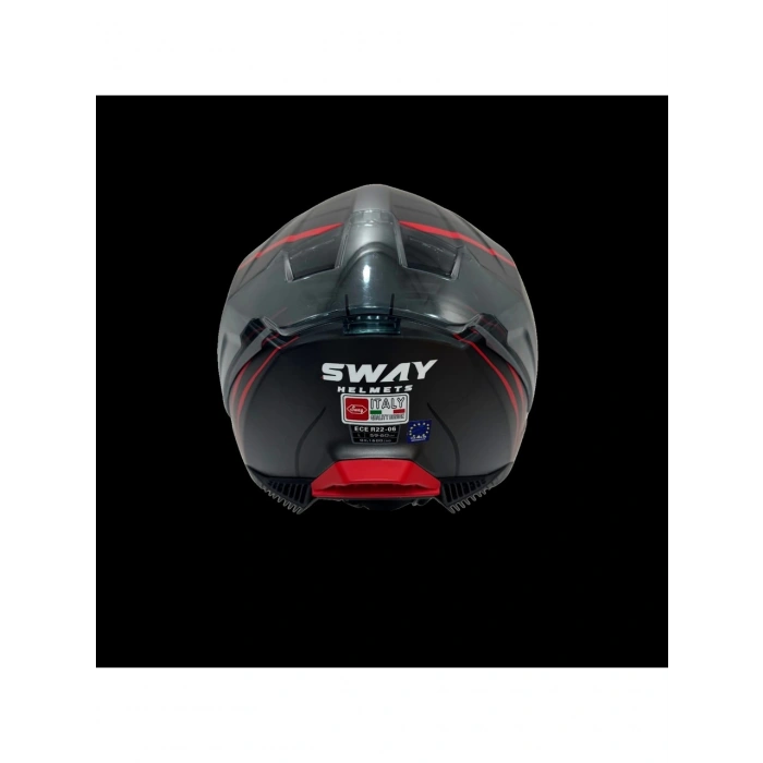Sway Kask Sway Sw 865 Space Black Red Güneş Gözlüklü