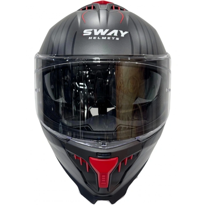 Sway Kask Sway Sw 865 Space Black Red Güneş Gözlüklü