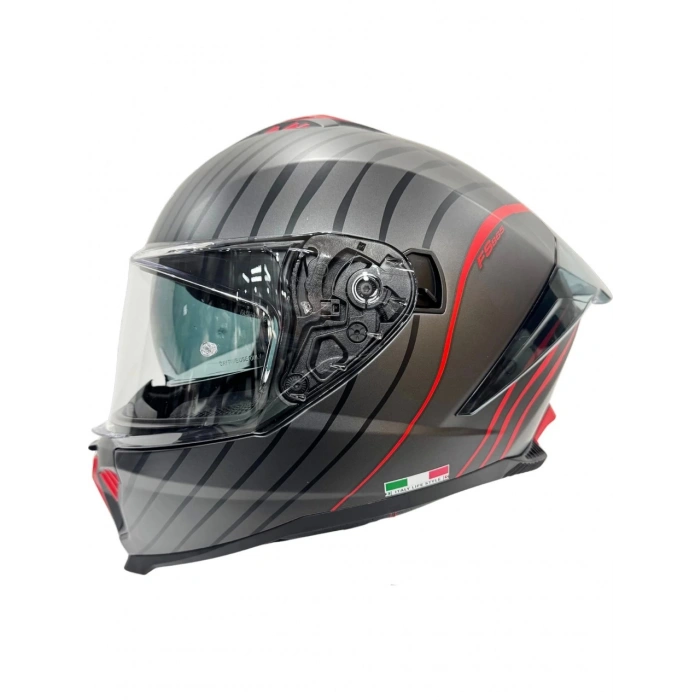 Sway Kask Sway Sw 865 Space Black Red Güneş Gözlüklü